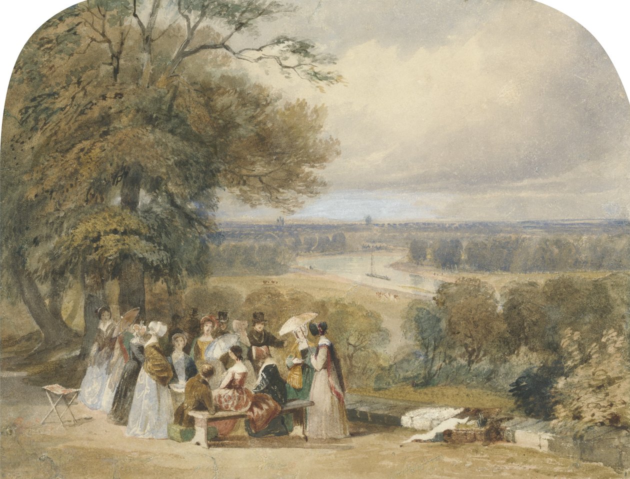 Een picknick op Richmond Hill door Joseph Murray Ince