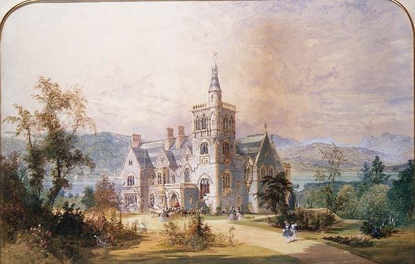 Een Schots baronale landhuis door Joseph Nash