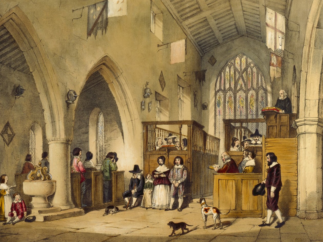 Kapel in Haddon Hall, Derbyshire, 1600, illustratie uit 