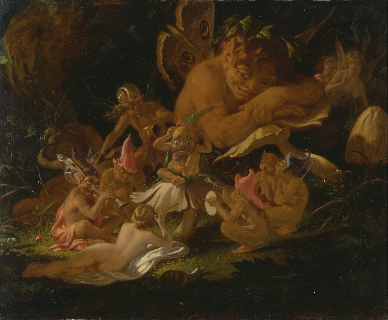 Puck en feeën, uit "Een Midzomernachtsdroom" door Joseph Noel Paton