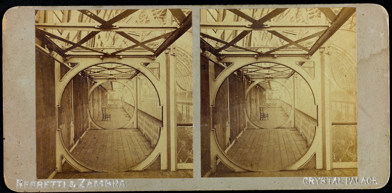 Telescopische Galerij, Crystal Palace; Stereoscopische foto door Joseph Paxton