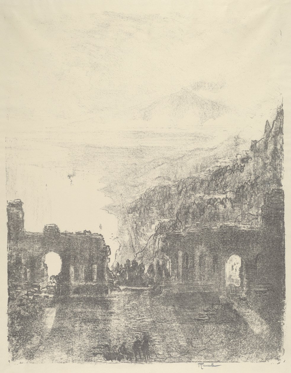 Aetna Boven Taormina door Joseph Pennell