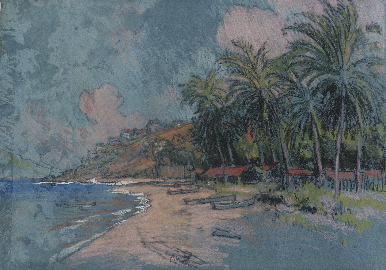 Strand, Acapulco door Joseph Pennell