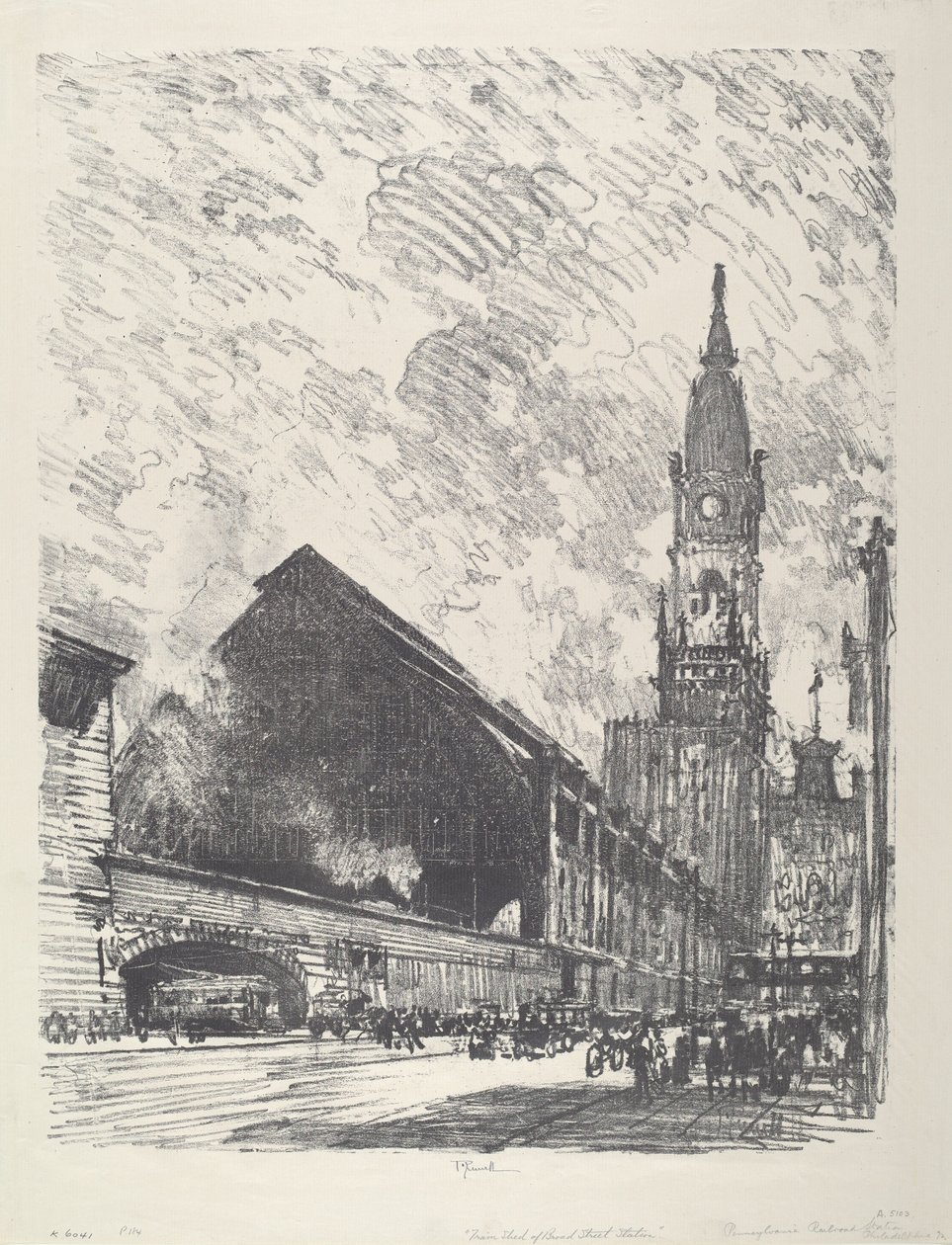 Broad St. Station door Joseph Pennell