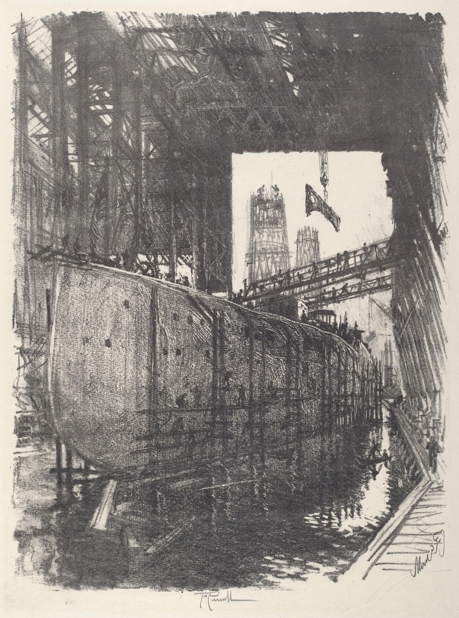Het slagschip bouwen door Joseph Pennell