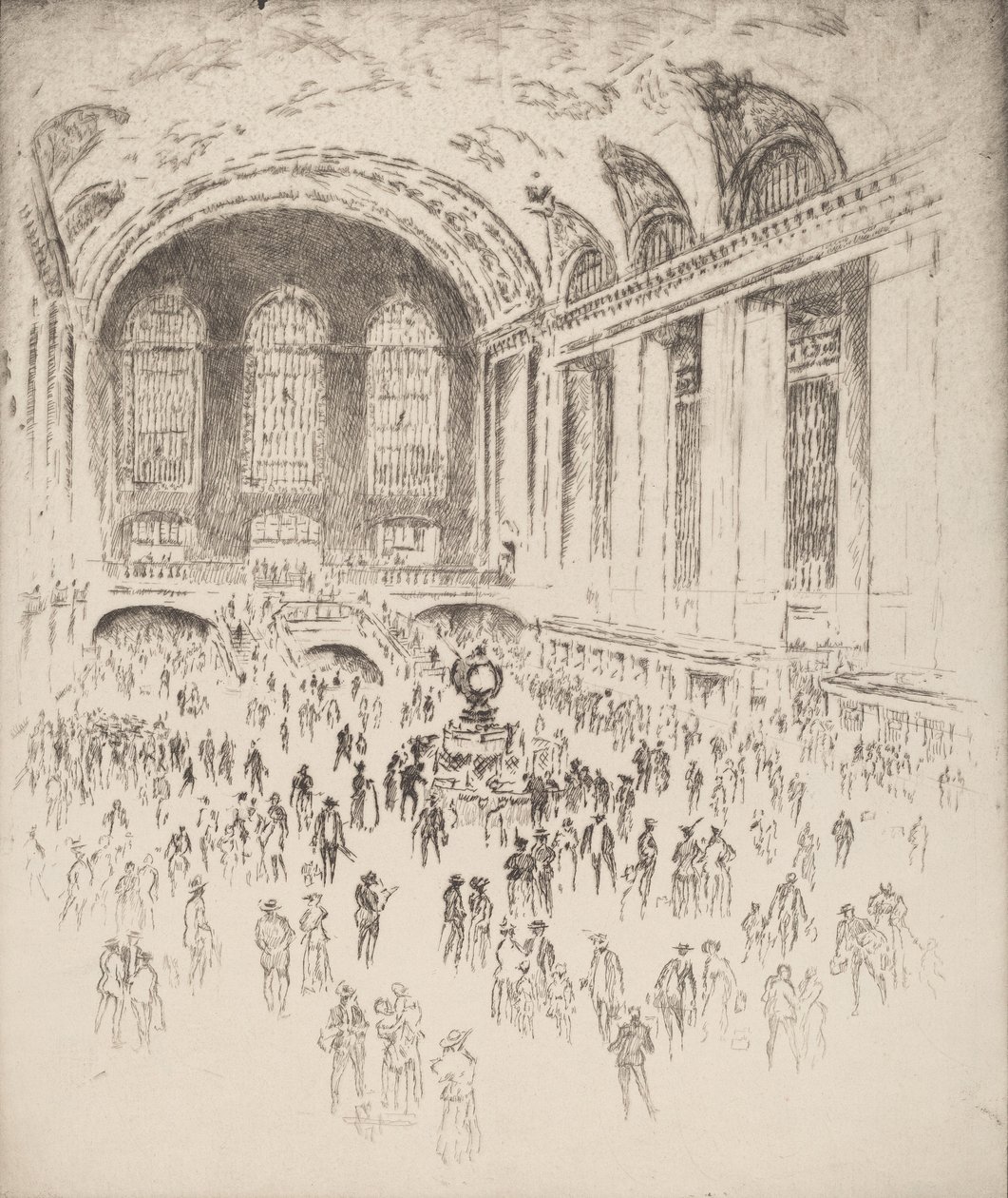 Concourse, Grand Central, New York, 1919 door Joseph Pennell