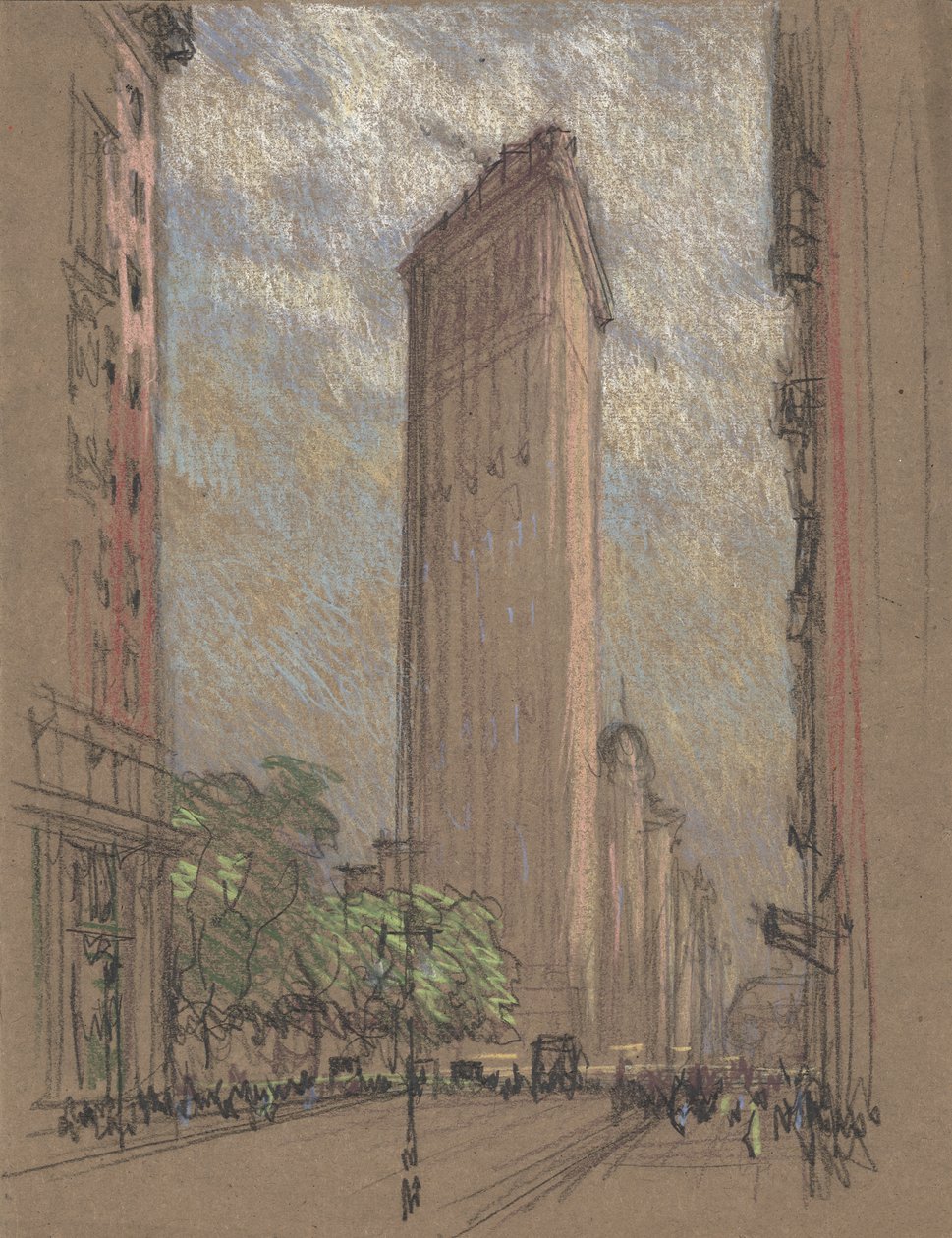 Tekening van het Flatiron Building door Pennell, ca. 1904 door Joseph Pennell