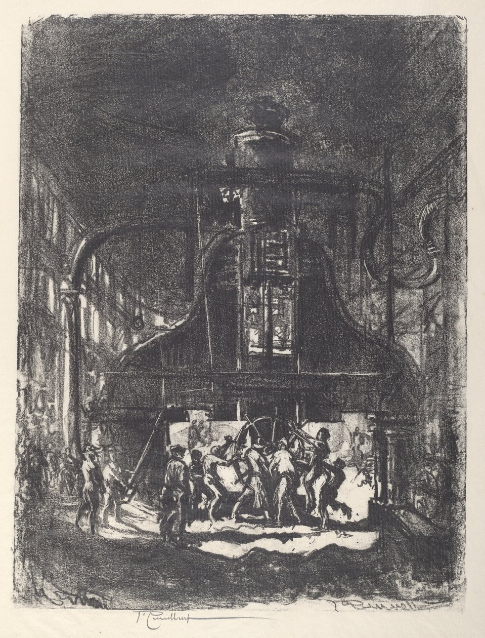 Schelpen smeden, De slaven van het wiel, 1917 door Joseph Pennell