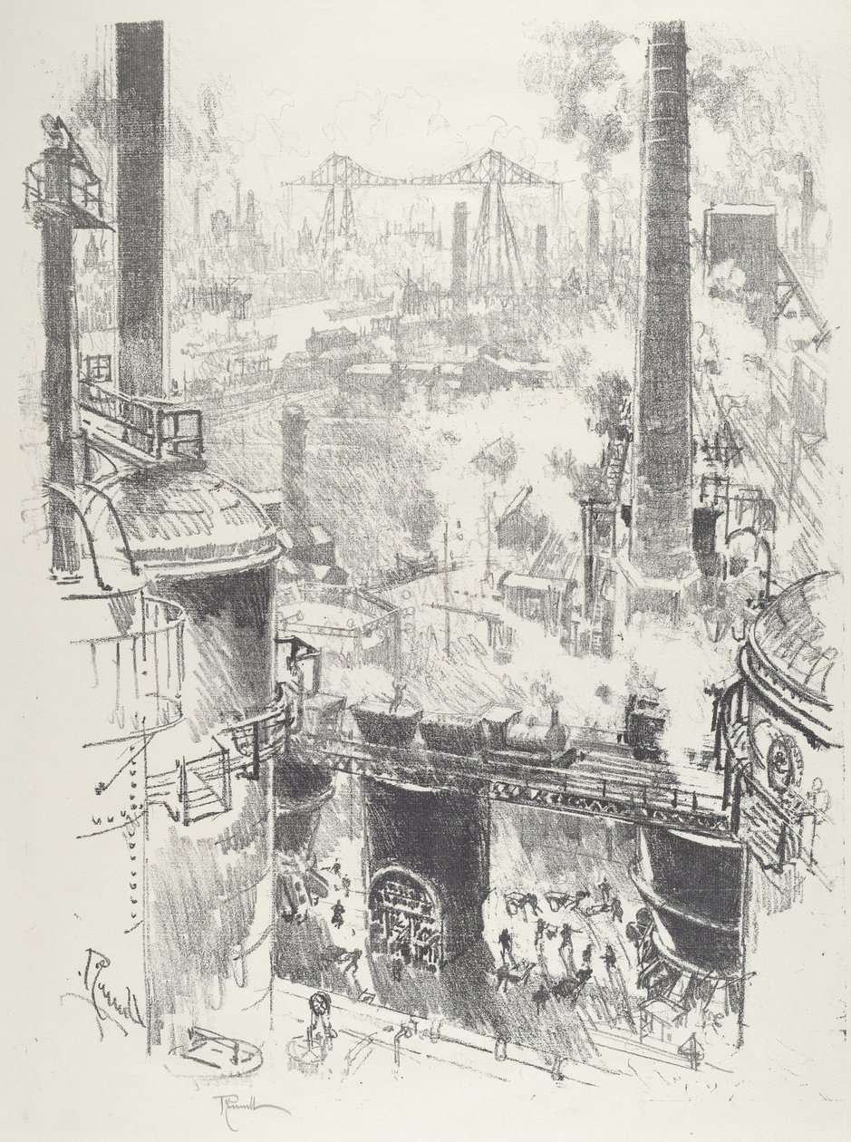 Vanaf de toppen van de ovens door Joseph Pennell