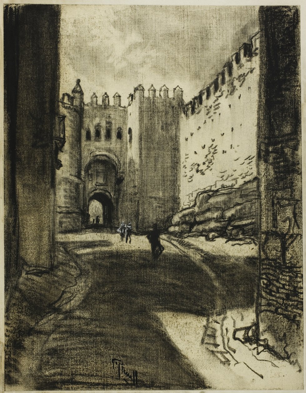 Poort, Segovia door Joseph Pennell