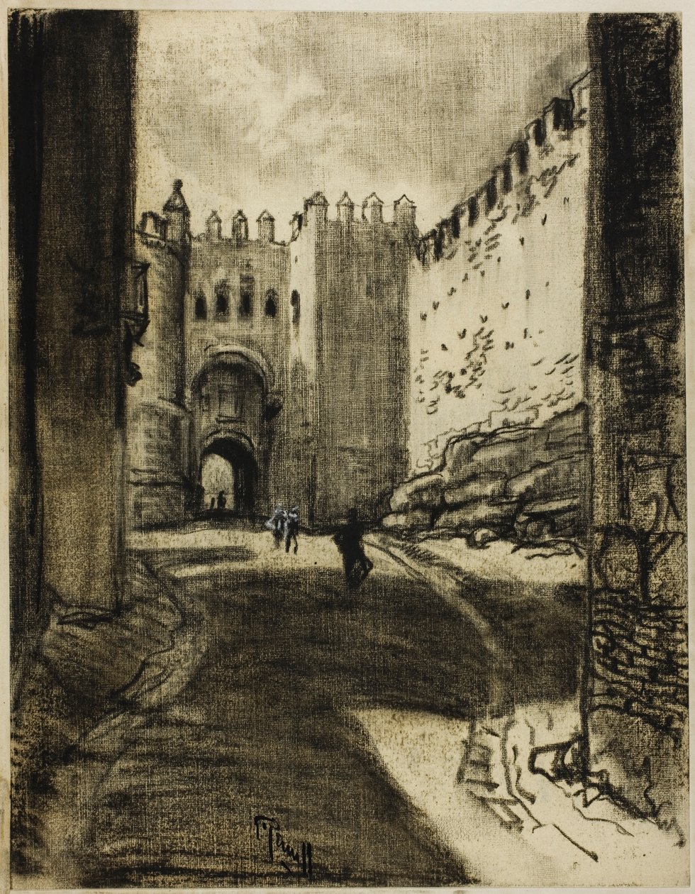 Poort, Segovia door Joseph Pennell