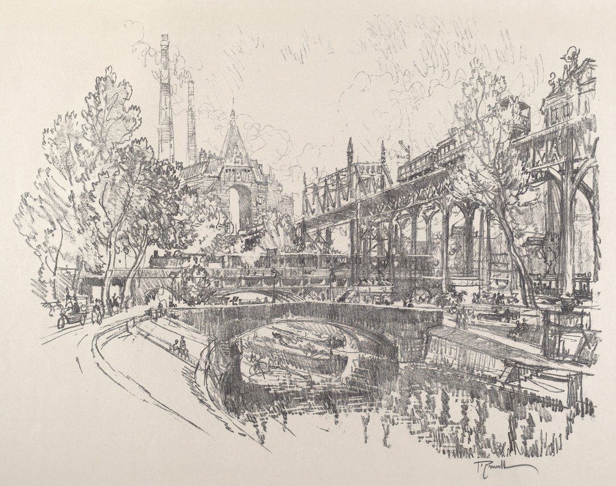 Landwehr Kanaal, Berlijn door Joseph Pennell