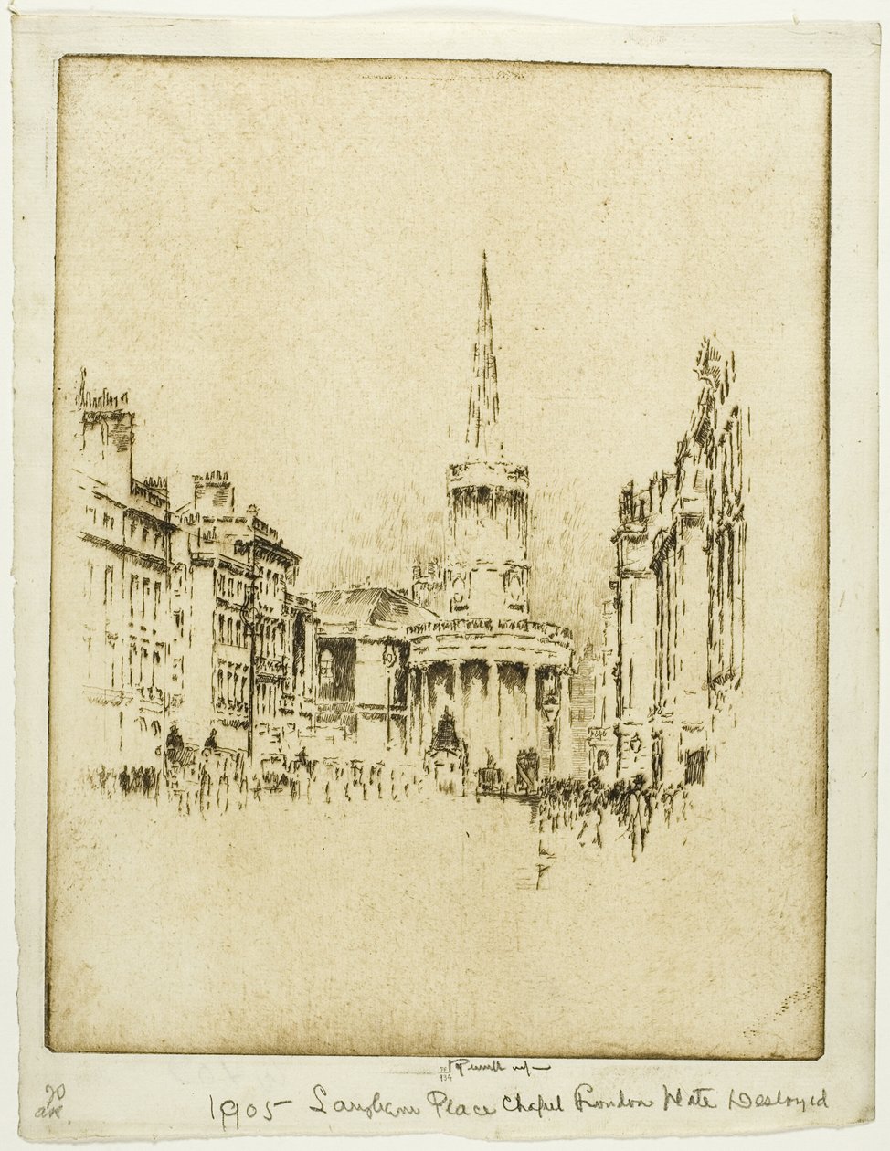 Langham Place Kapel door Joseph Pennell