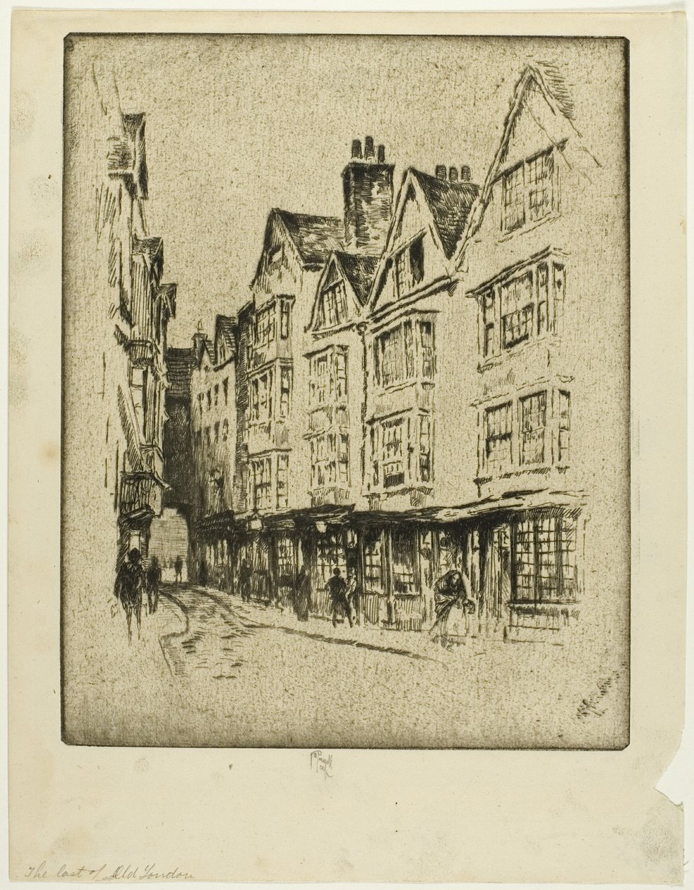 Het Laatste van Oud Londen, Cloth Fair door Joseph Pennell