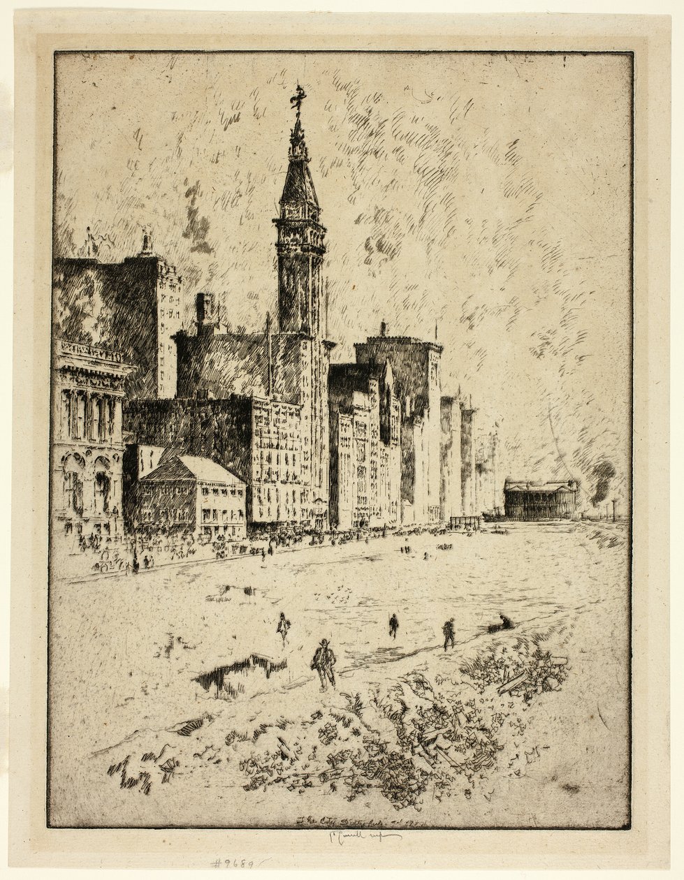 Michigan Avenue, Chicago door Joseph Pennell