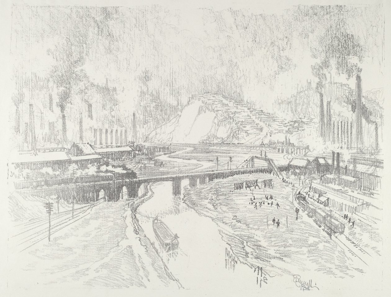 Munitie Stad, 1916 door Joseph Pennell