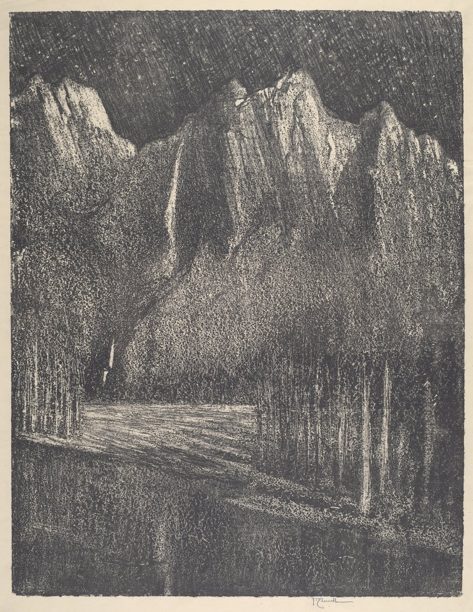 Nacht in de Yosemite, 1912 door Joseph Pennell