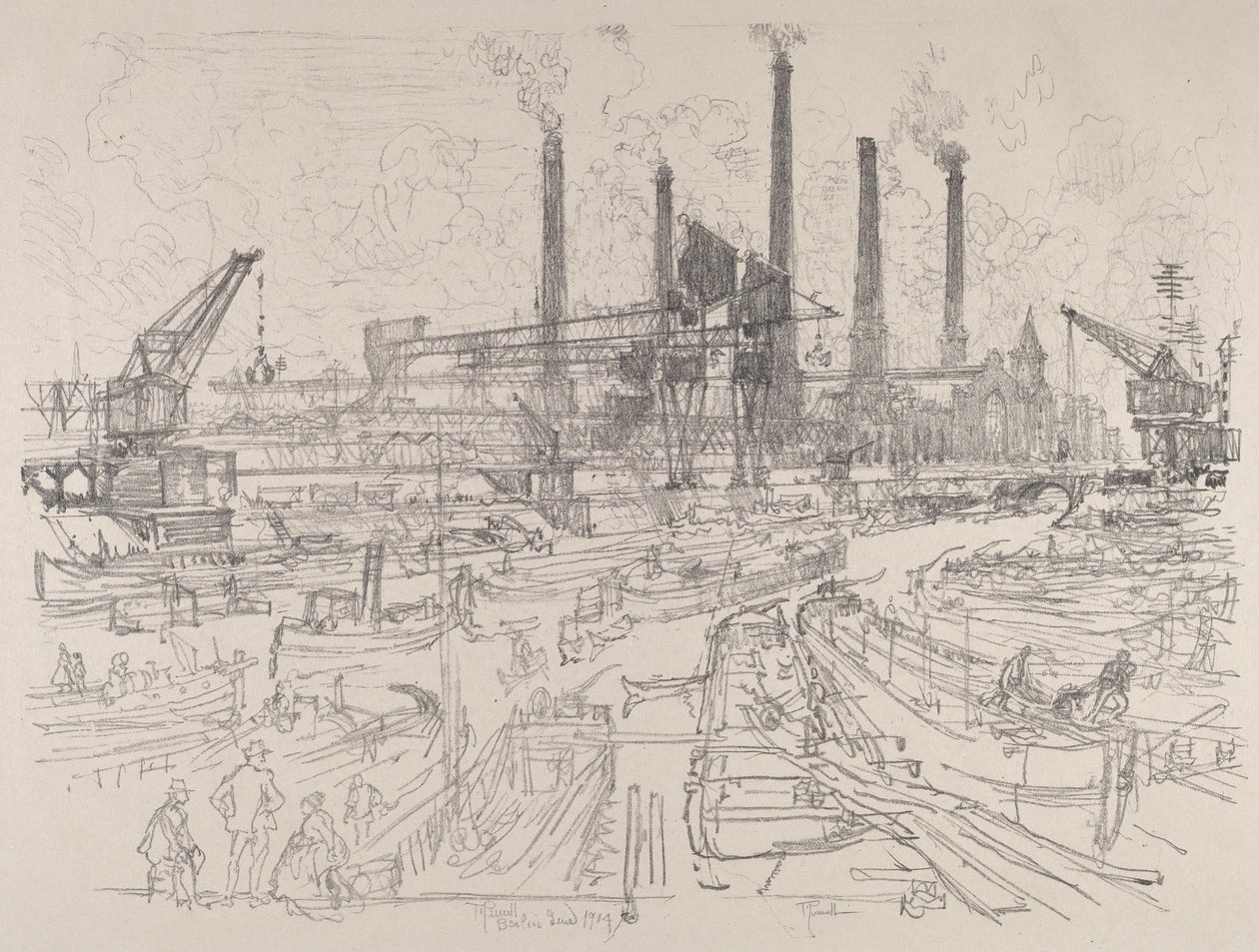 Krachtcentrale, Berlijn door Joseph Pennell