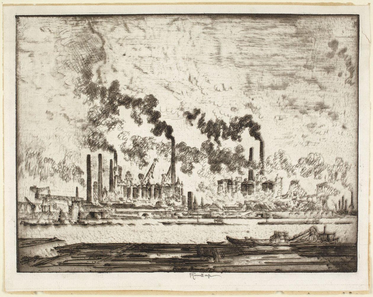 Rijnkastelen, Duisburg door Joseph Pennell