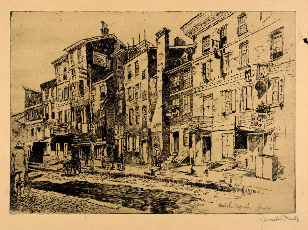 Zuurkoolstraat door Joseph Pennell