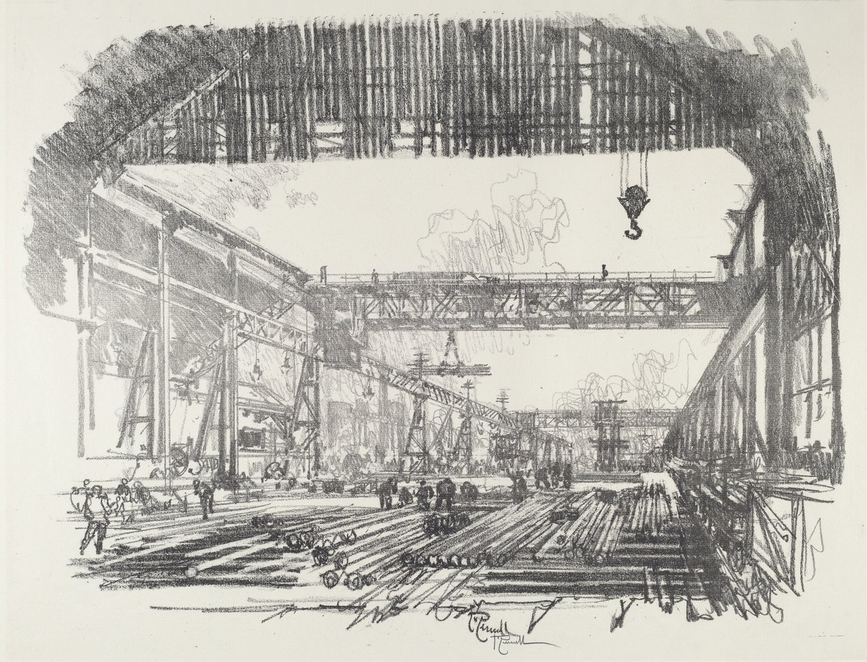 Stalen Staven voor Granaten, 1916 door Joseph Pennell