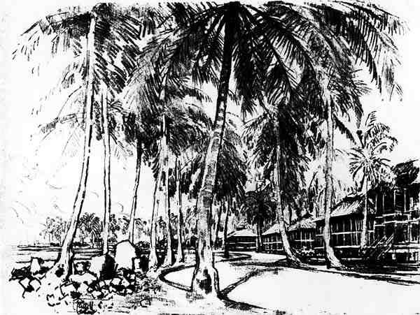Het Amerikaanse Kwartier, plaat I uit Het Panamakanaal door Joseph Pennell door Joseph Pennell