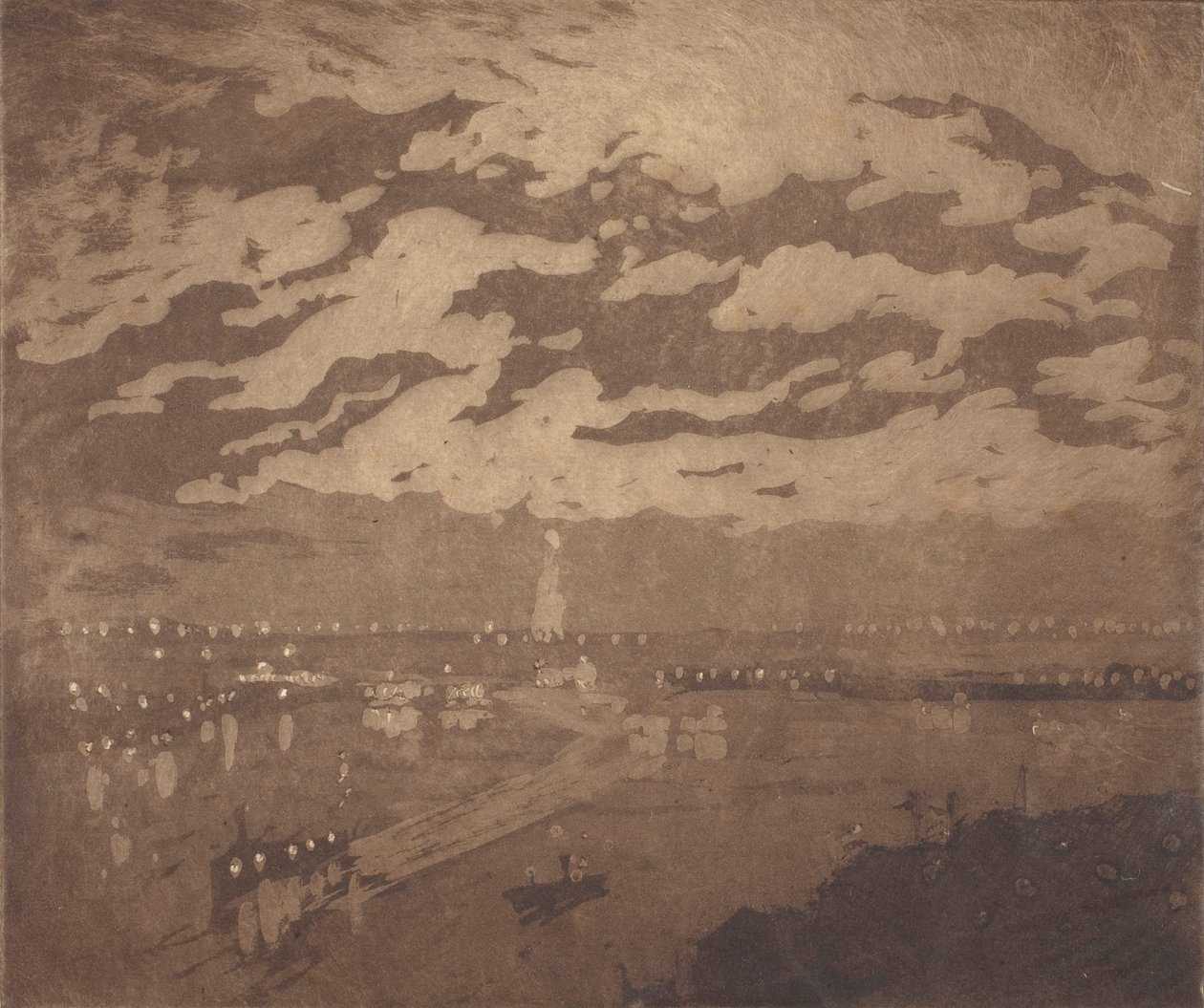 De baai, New York door Joseph Pennell