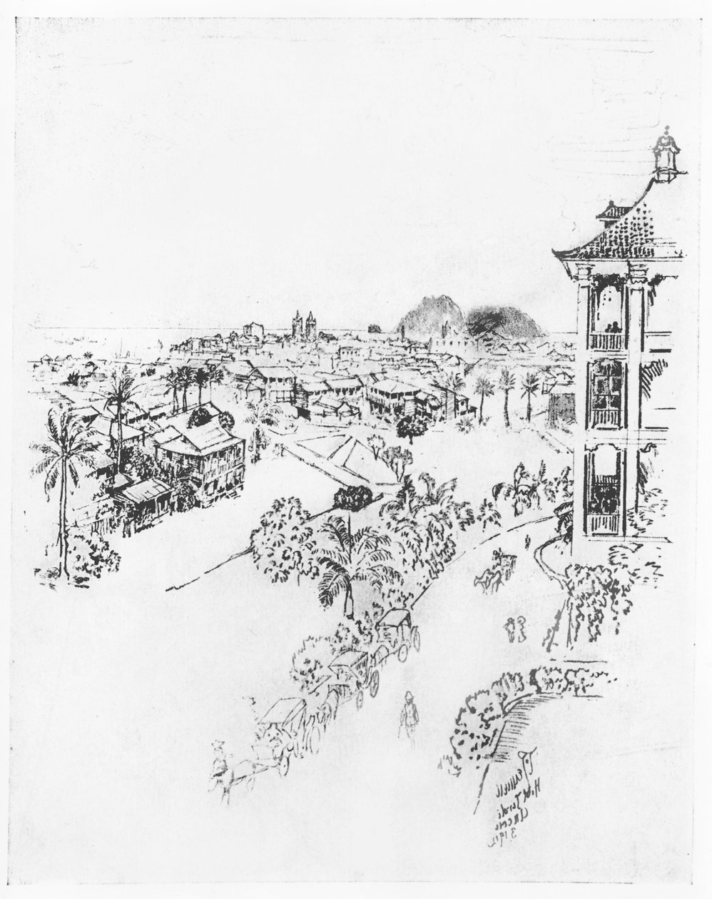 De stad Panama vanaf het Tivoli Hotel, Ancon, uit 
