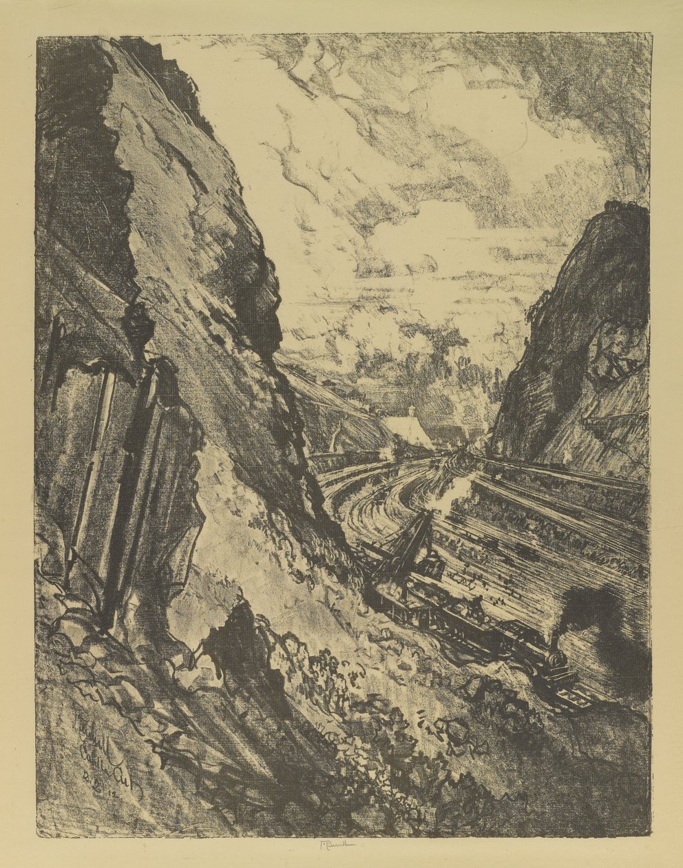 De snede richting Culebra door Joseph Pennell