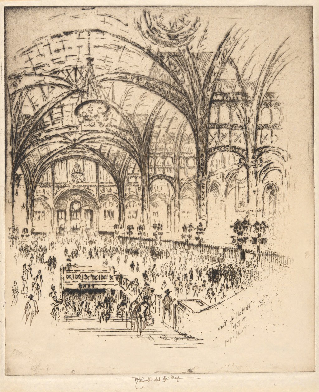 De Hal van IJzer, Pennsylvania Station, New York door Joseph Pennell