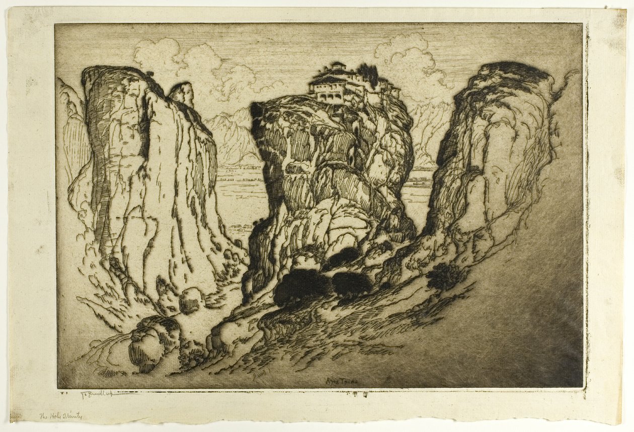 De Heilige Drie-eenheid van de kastelen in de lucht door Joseph Pennell