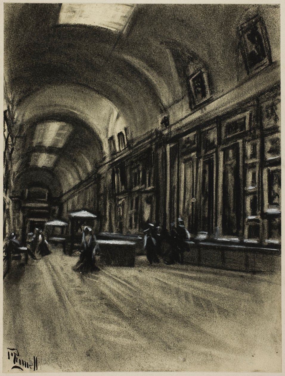 De lange galerij, Prado door Joseph Pennell
