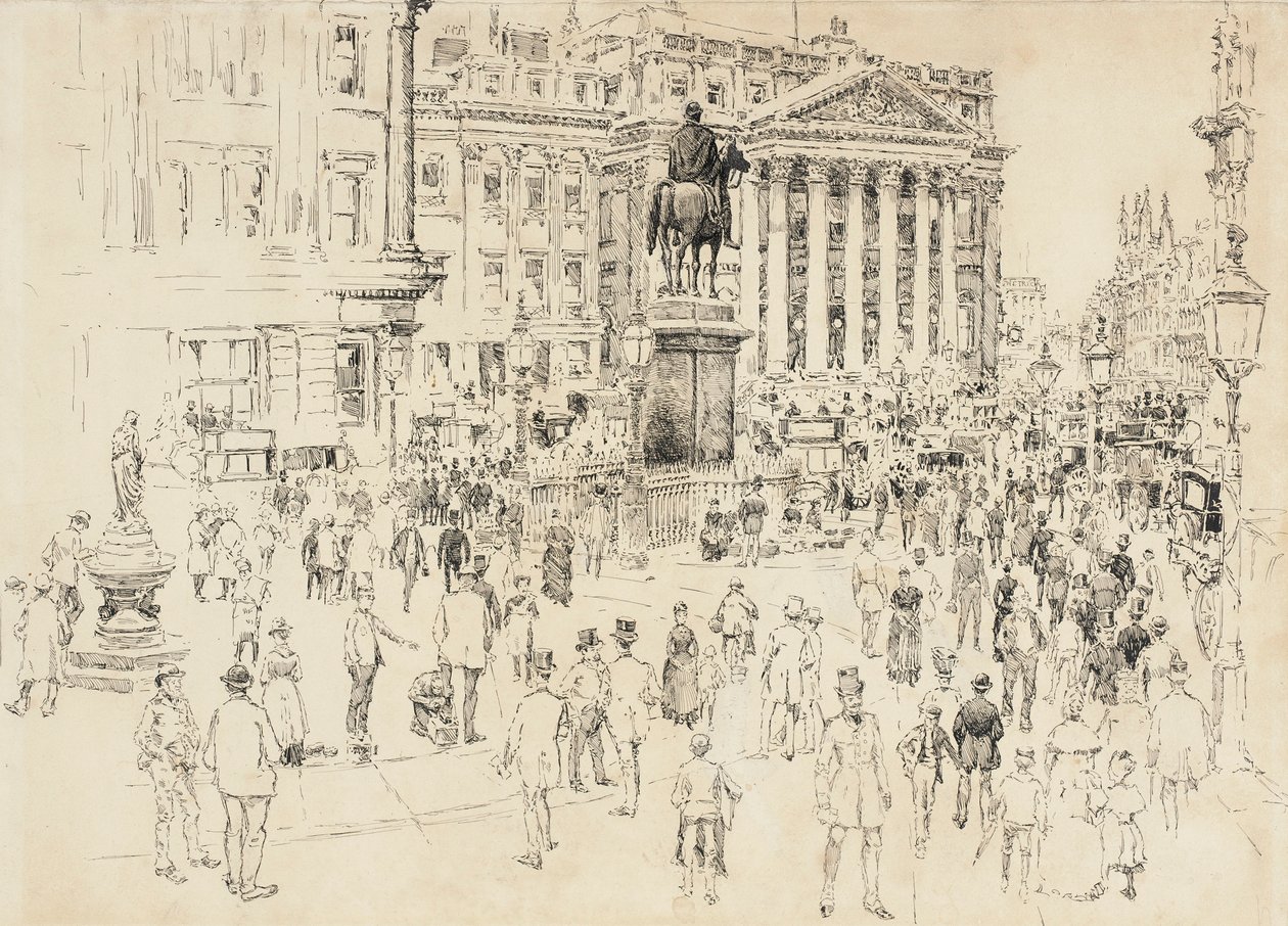 Het Mansion House, ambtswoning van de Lord Mayor door Joseph Pennell