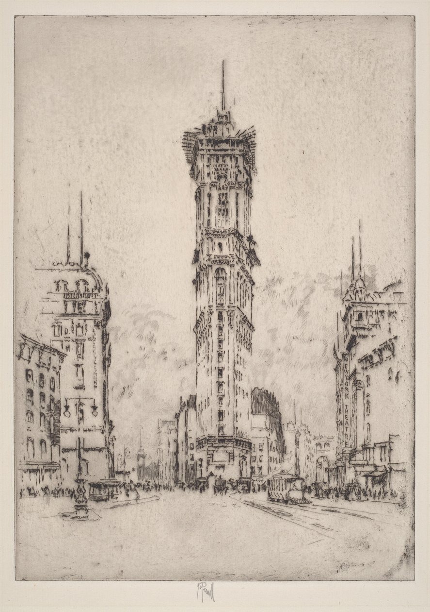 Het Times-gebouw door Joseph Pennell