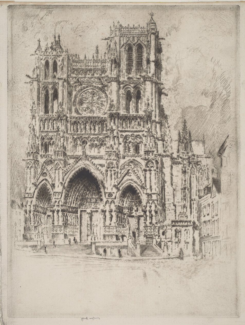 De westgevel, Amiens door Joseph Pennell