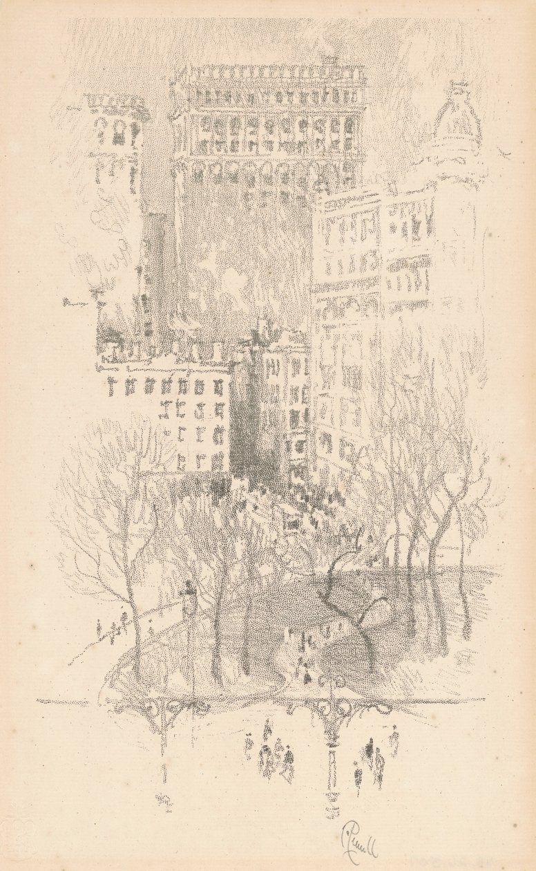 Union Square, 1904 door Joseph Pennell