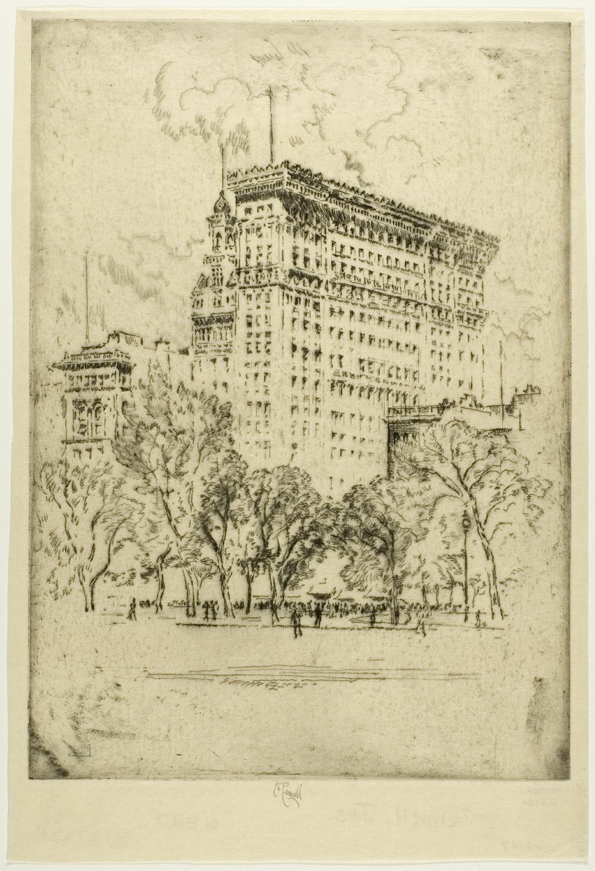 Union Square en Bank of Metropolis door Joseph Pennell