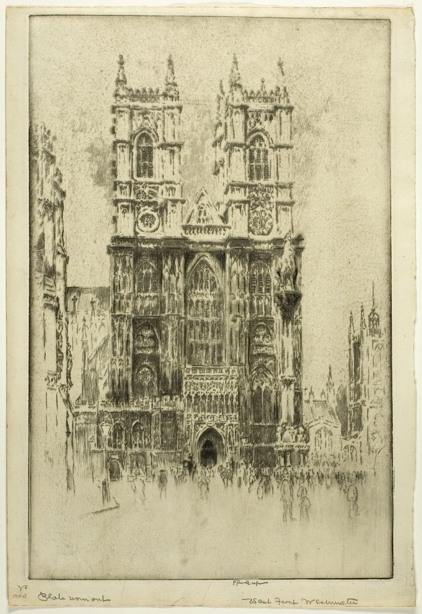 Westelijke Voorgevel, Westminster Abbey door Joseph Pennell