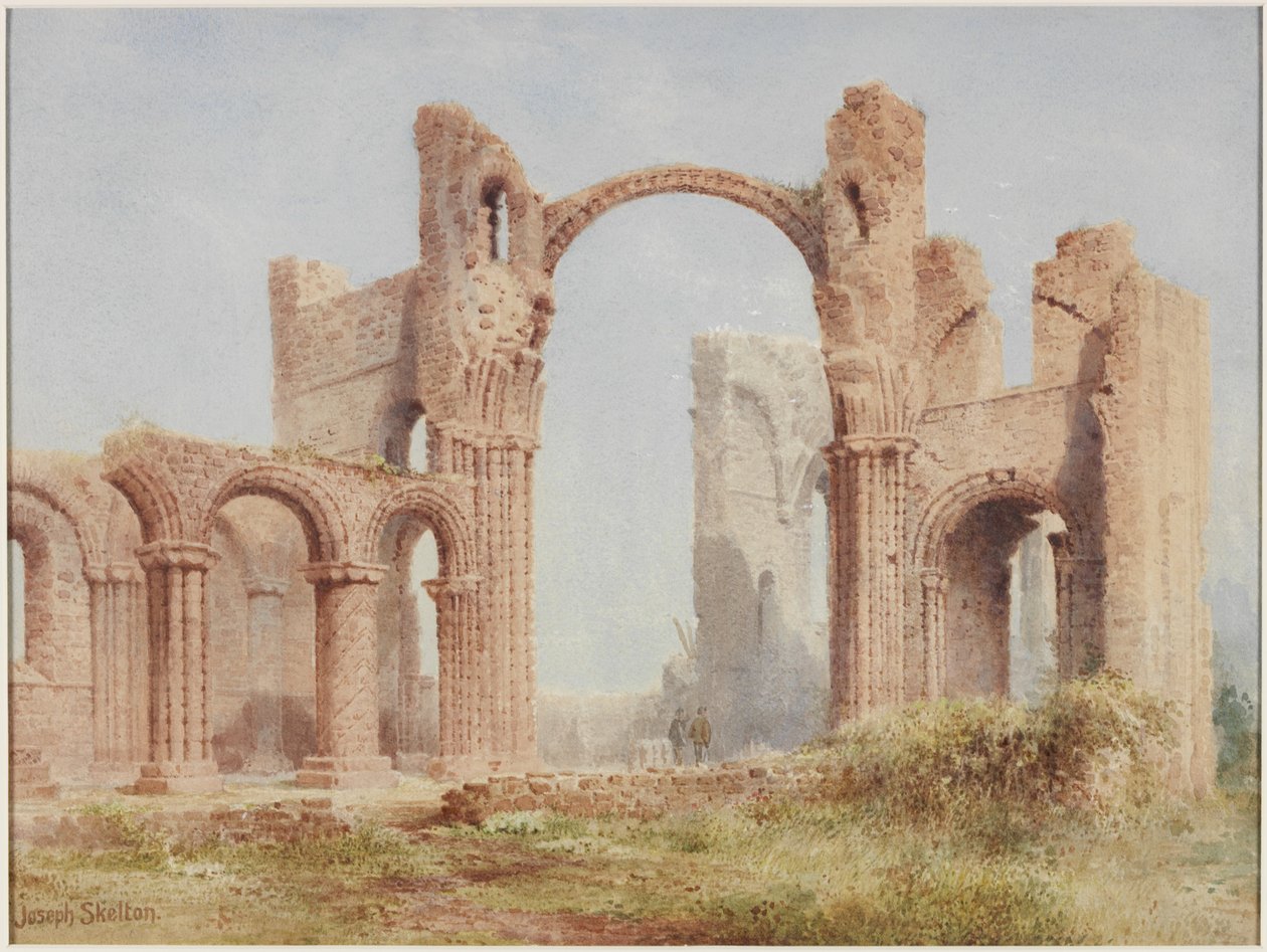 Ruïnes van Lindisfarne Priory door Joseph Ratcliffe Skelton