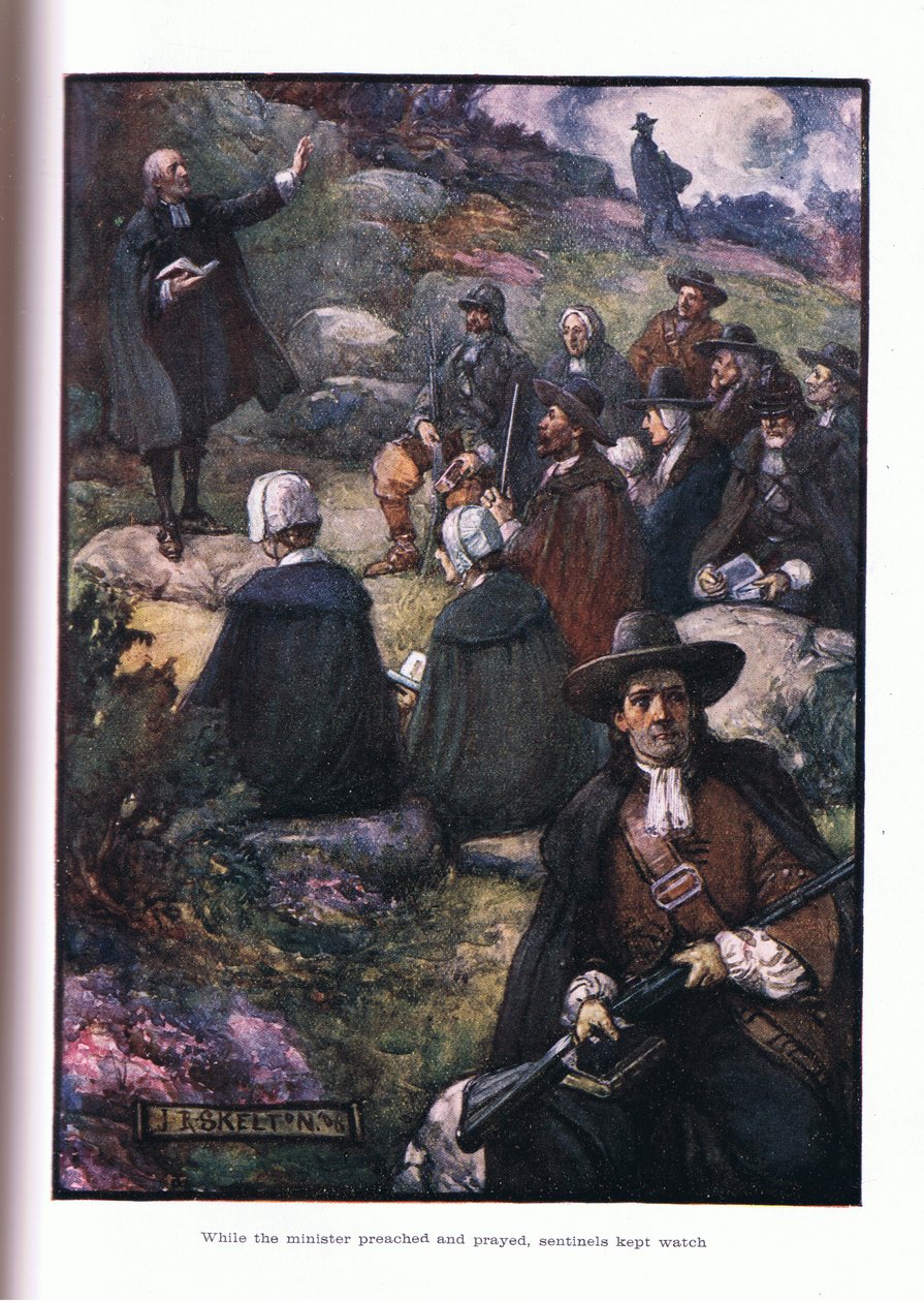 Terwijl de ministers predikten en baden, hielden wachters de wacht door Joseph Ratcliffe Skelton