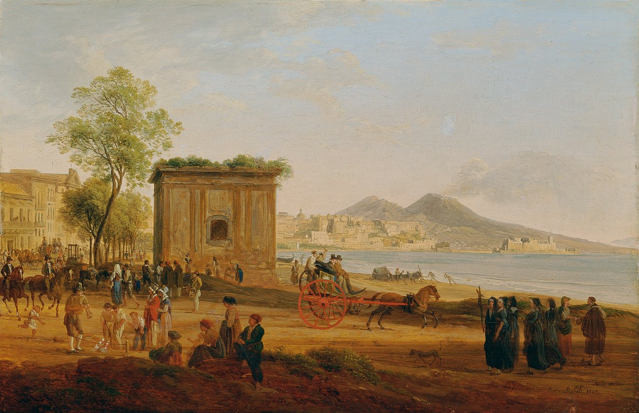 De Golf van Napels met scènes uit het volksleven door Joseph Rebell