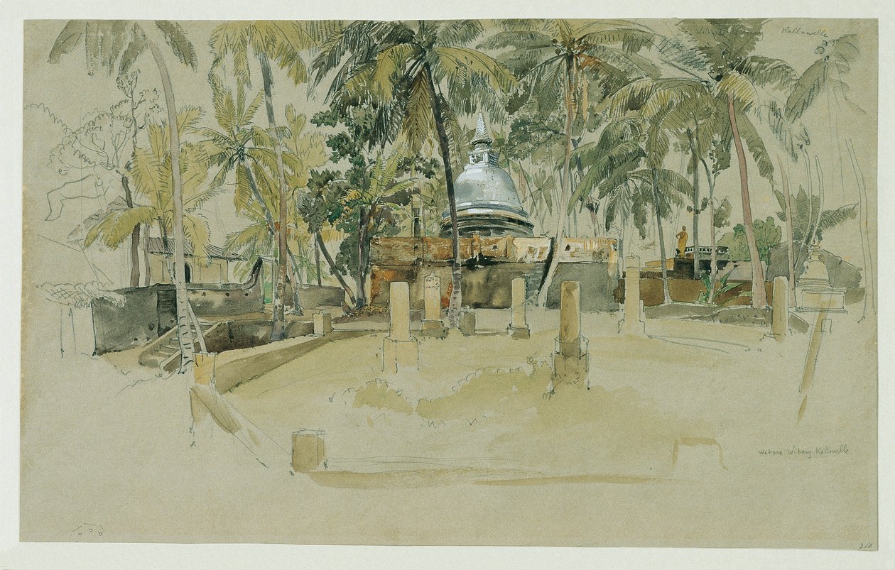 Boeddhistische tempel op Ceylon (Sri Lanka) door Joseph Selleny