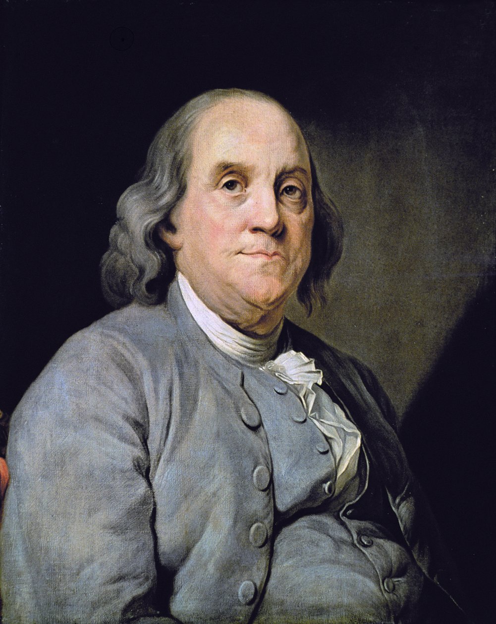 Portret van Benjamin Franklin door Joseph Siffred (after) Duplessis