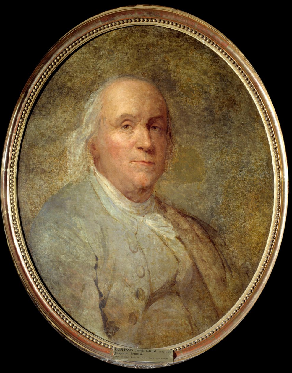 Portret van Benjamin Franklin (1706-1790) door Joseph Siffred Duplessis