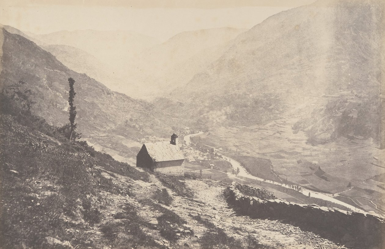 Vallée de Bosost prise de la capilla San Antonio, 1853 door Joseph Vigier