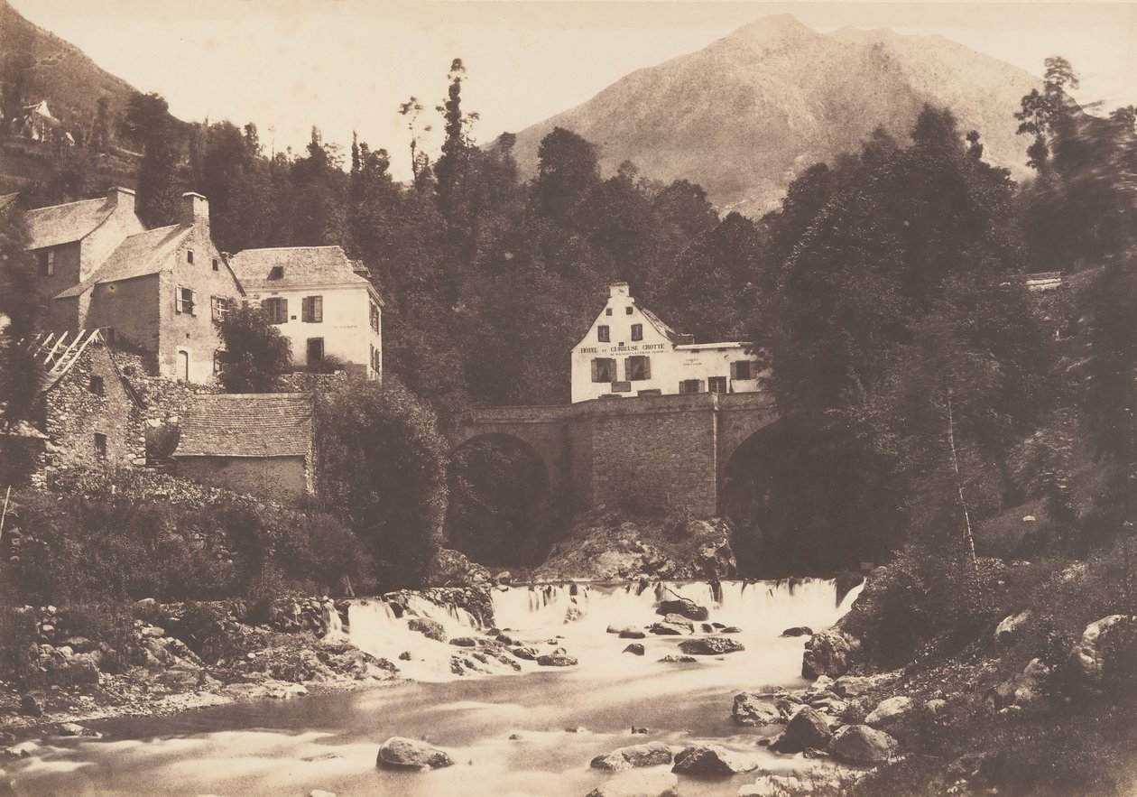 Dorp Gèdres, Route de Gavarnie, 1853 door Joseph Vigier