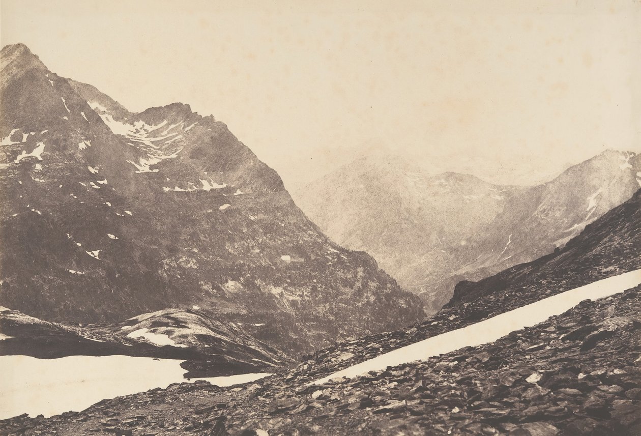 Vue de la partie de la Maladetta et des montagnes du haut du port de Vénasque, 1853 door Joseph Vigier