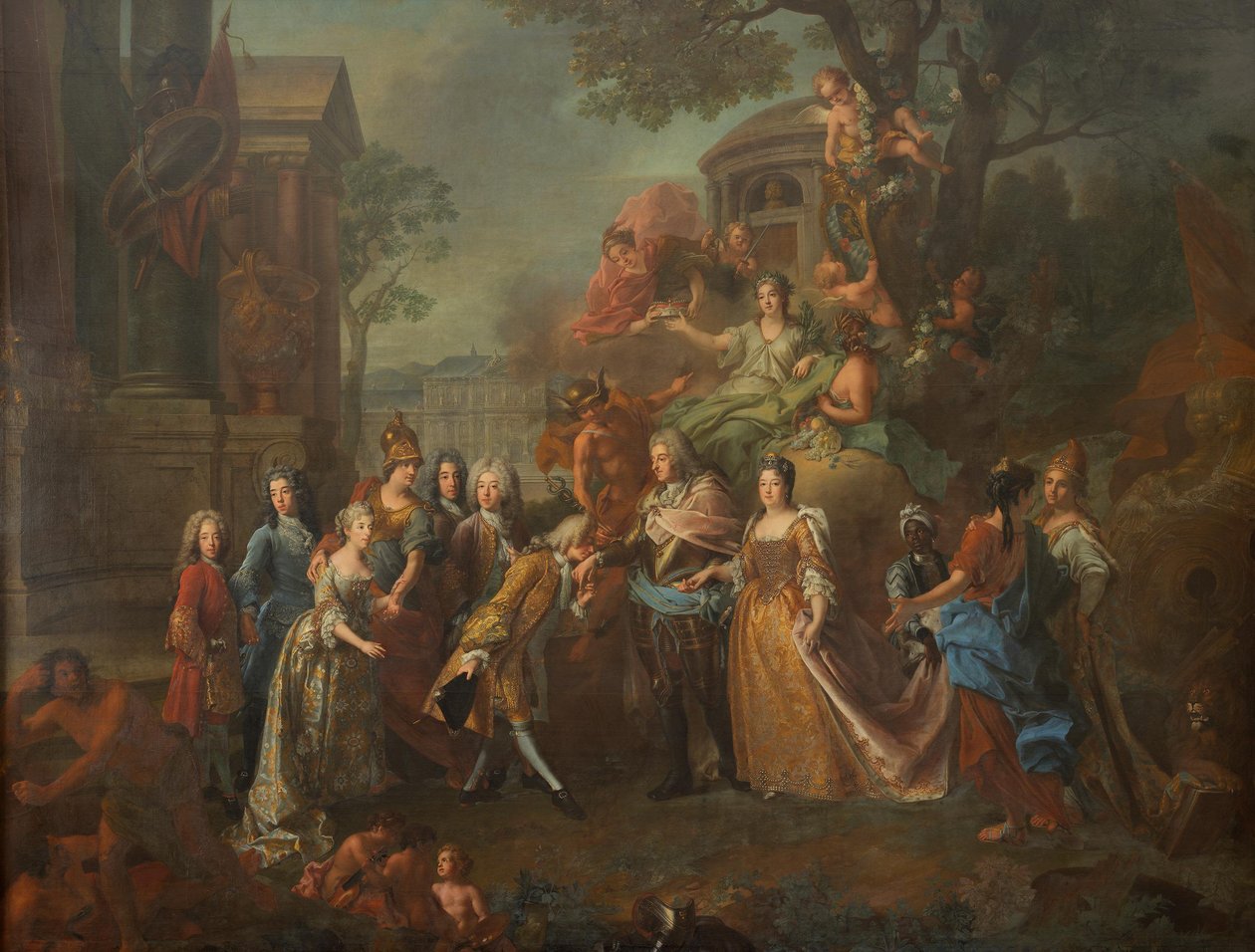 Allegorie op de hereniging van keurvorst Max Emanuel met zijn familie door Joseph Vivien