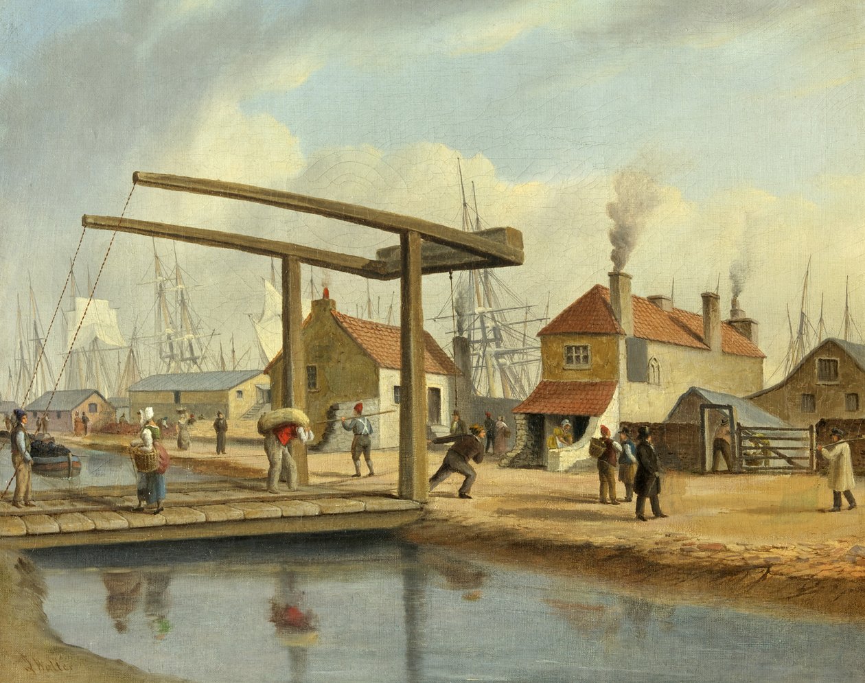 Het Monmouthshire-kanaal bij Newport, 1800-1850 door Joseph Walter