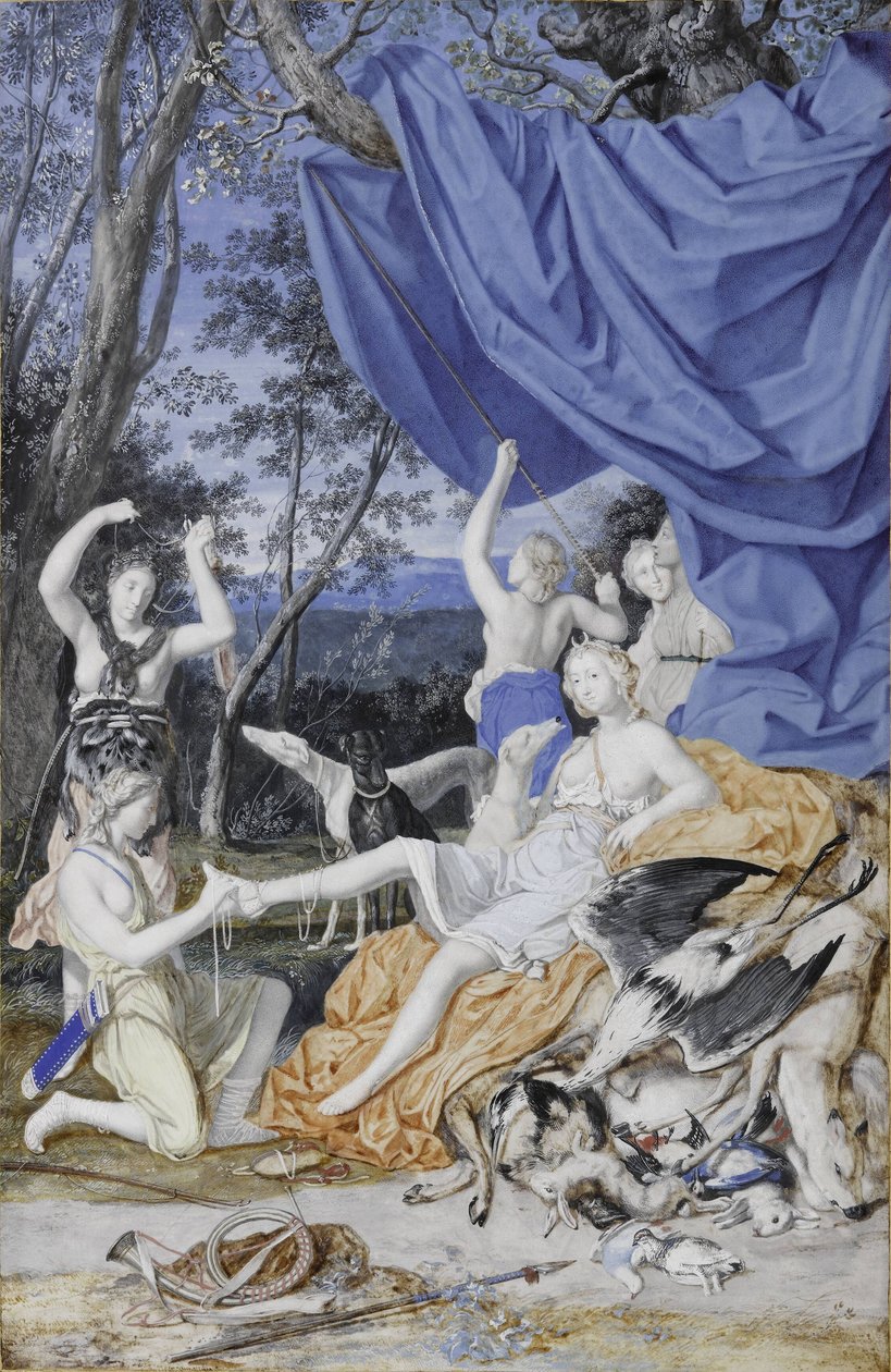 Frans: Marie-Thérèse van Oostenrijk als Diana door Joseph Werner the Younger